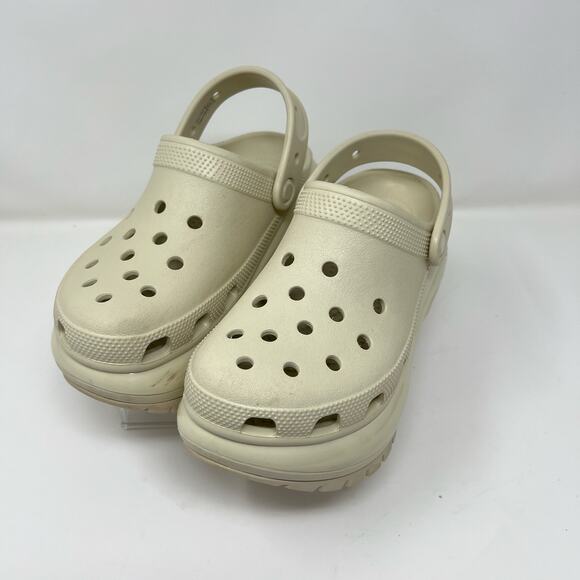 Crocs Unisex Adult Mega Crush Beige Clogs Size Men 3/ Women 5 - Picture 3 of 10